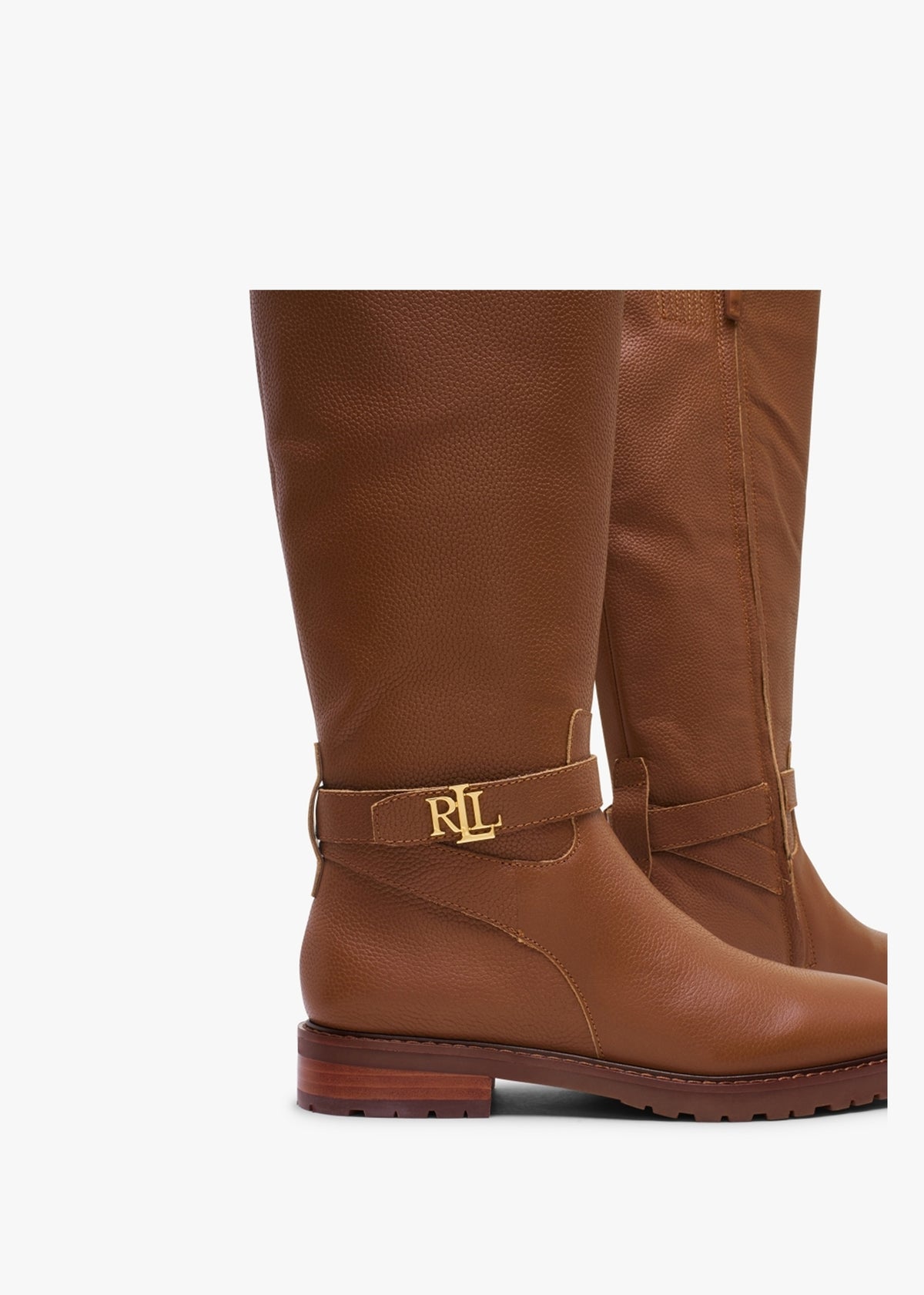 Hallee Polo Tan Leather Knee Boots