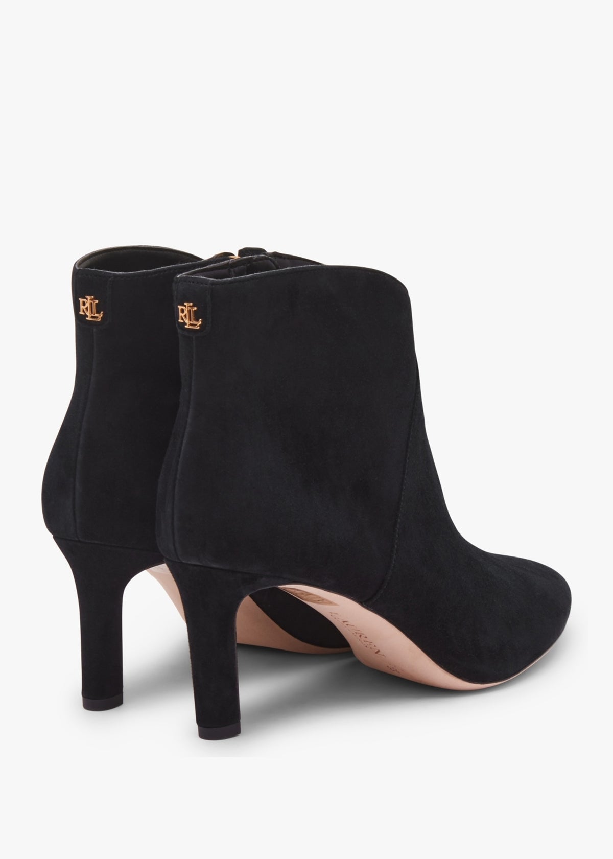 Isabelle Black Suede Heeled Ankle Boots
