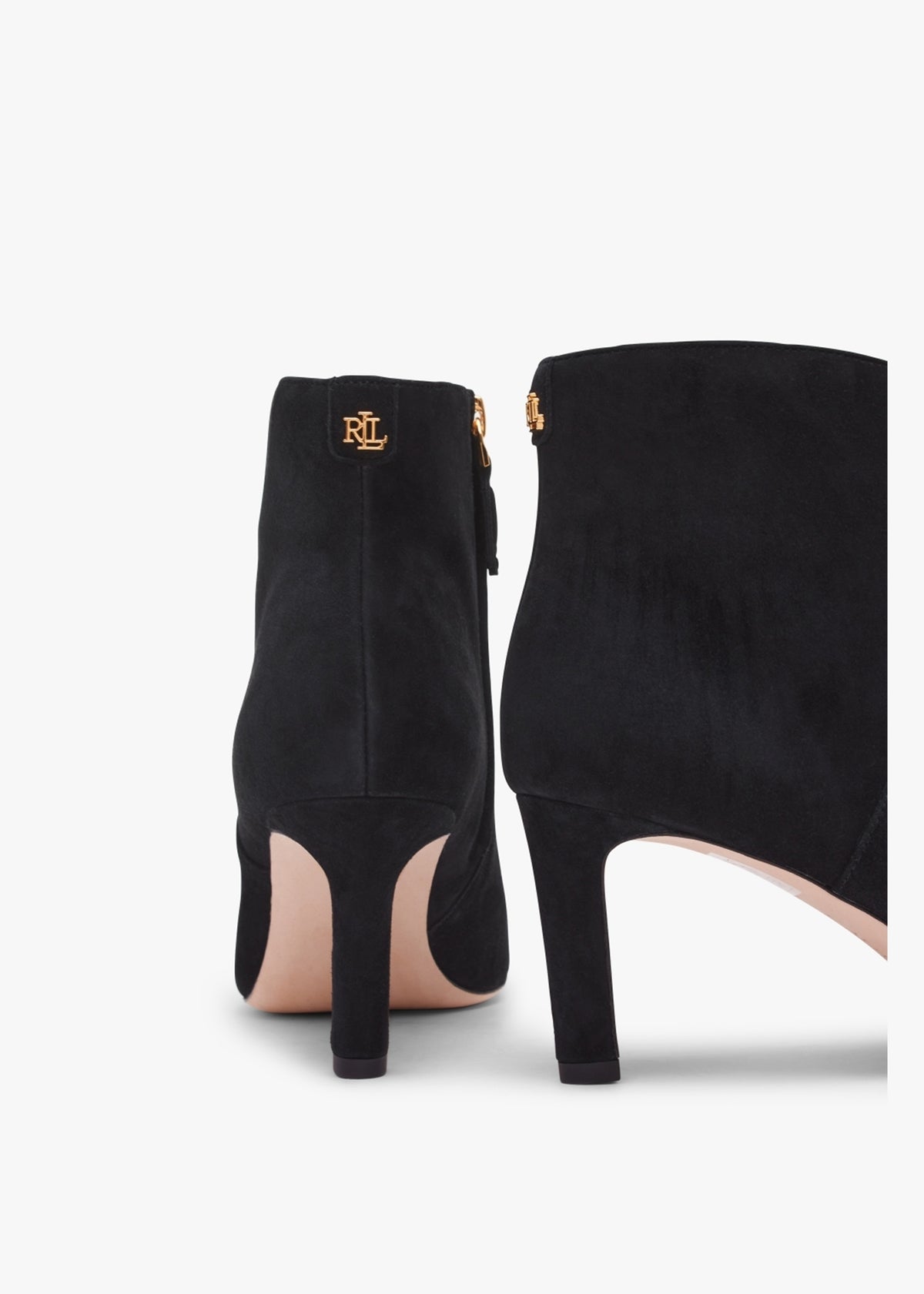 Isabelle Black Suede Heeled Ankle Boots