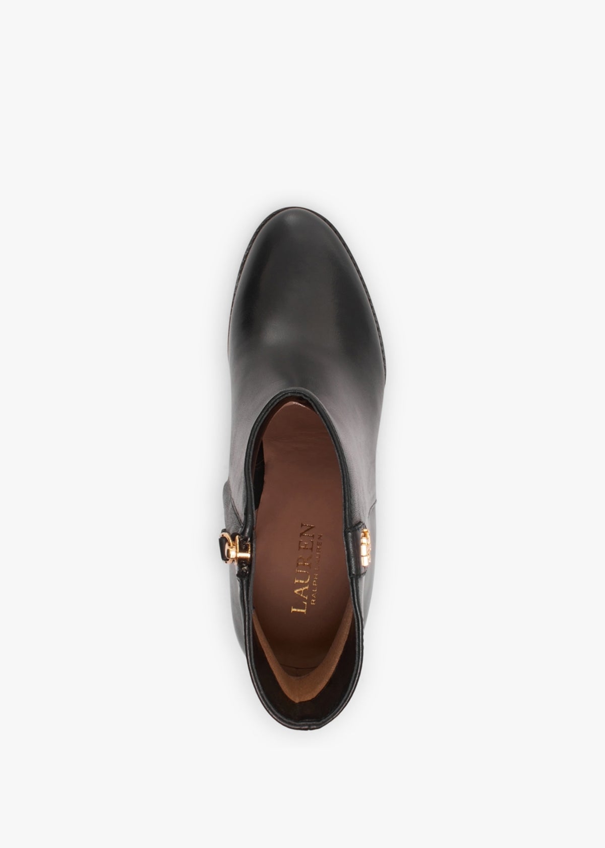 Shaley Black Leather Wedge Ankle Boots