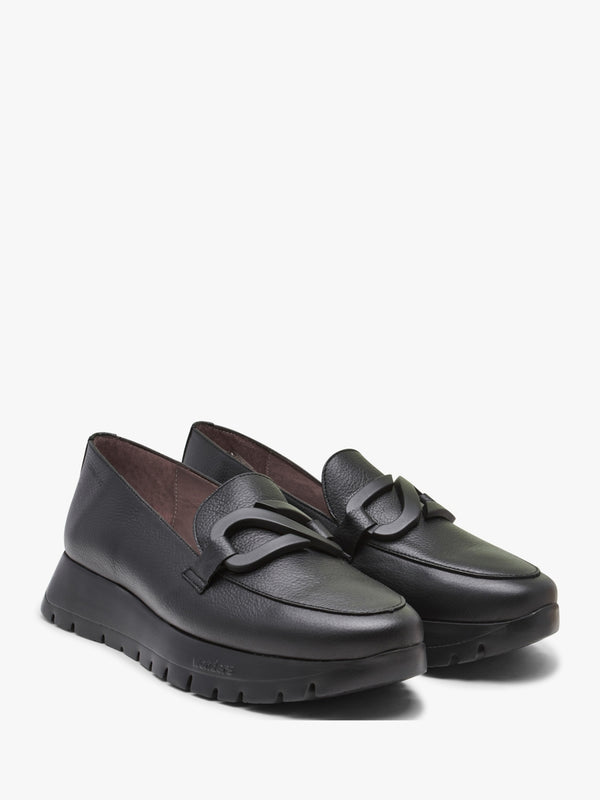 Wild Black Leather Loafers