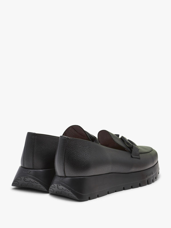 Wild Black Leather Loafers