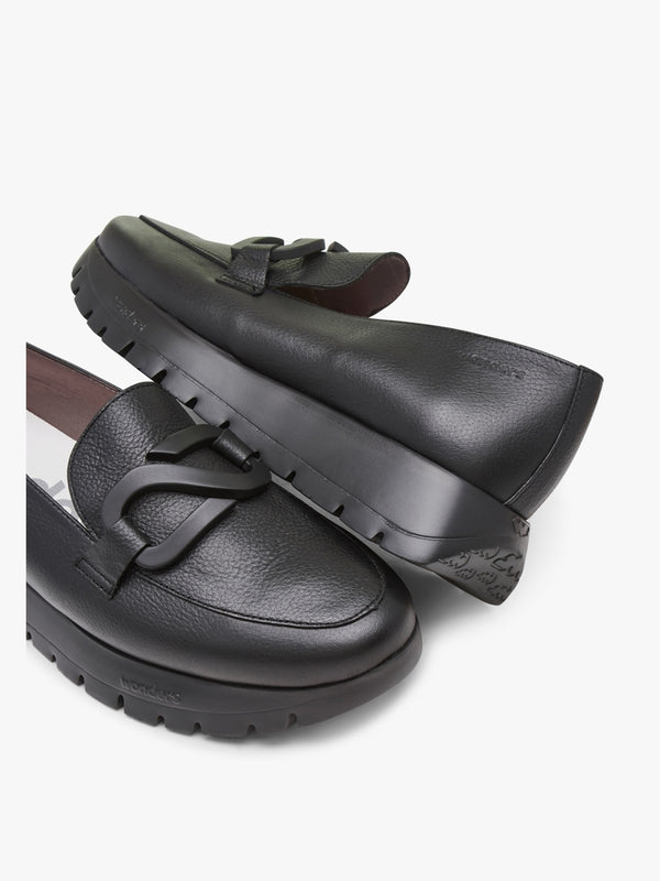 Wild Black Leather Loafers