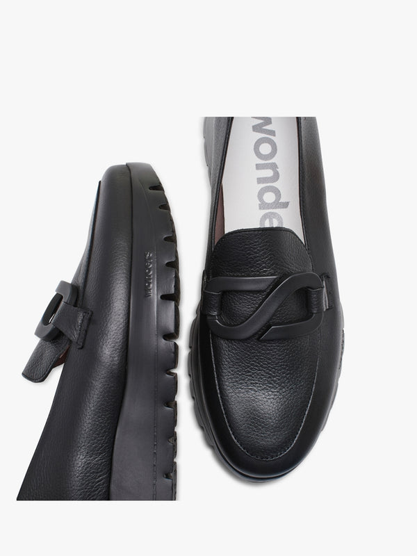 Wild Black Leather Loafers