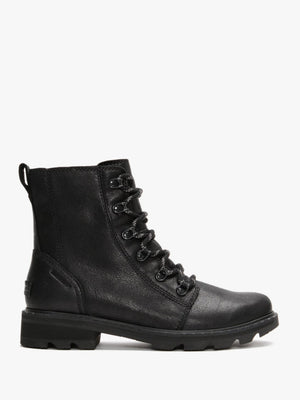 Lennox Lace Black Leather Ankle Boots