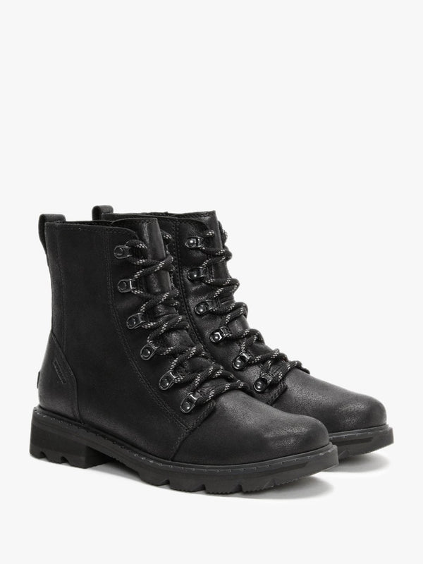 Lennox Lace Black Leather Ankle Boots
