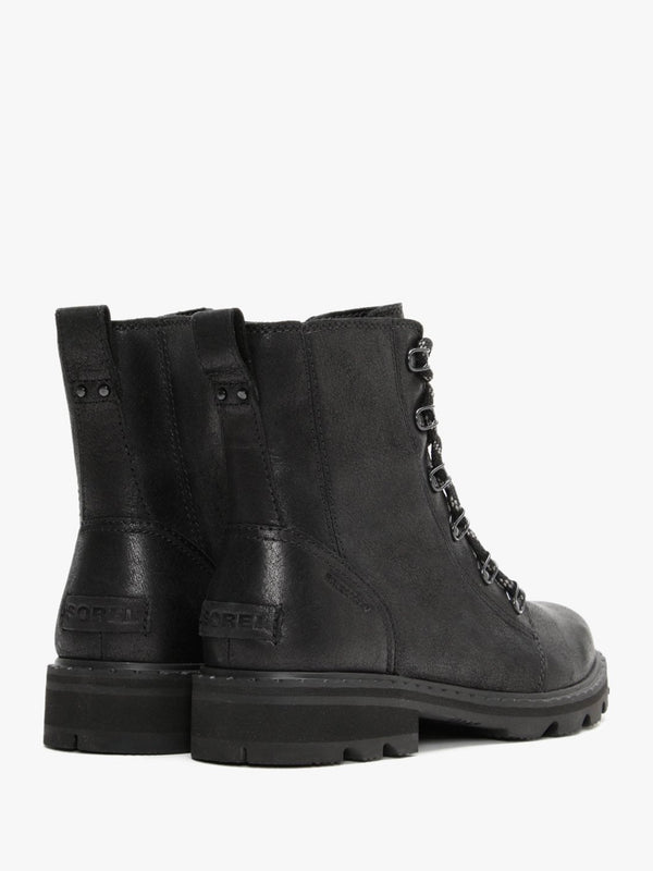 Lennox Lace Black Leather Ankle Boots