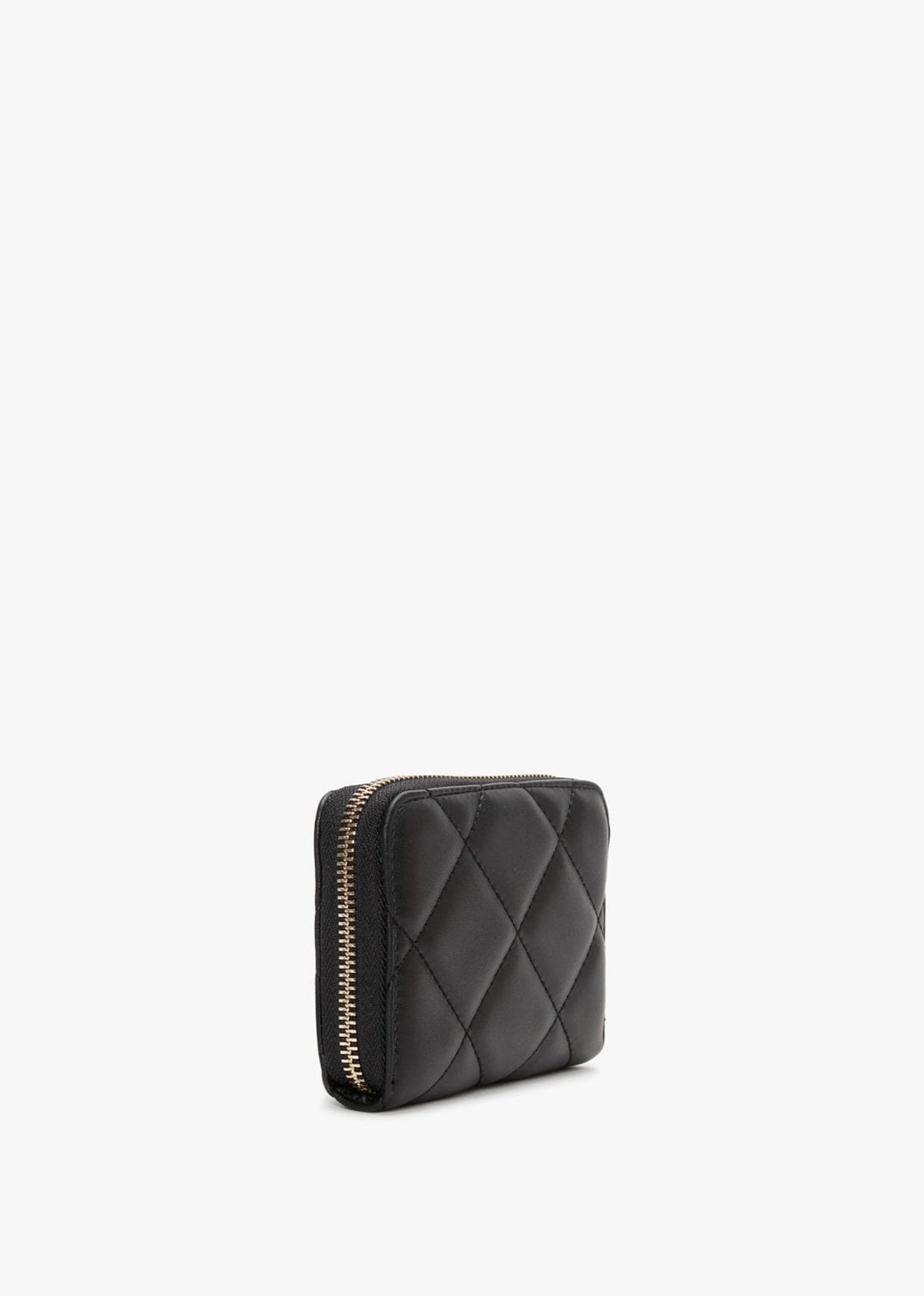 Small Ocarina Black Quilted Zip Around Wallet