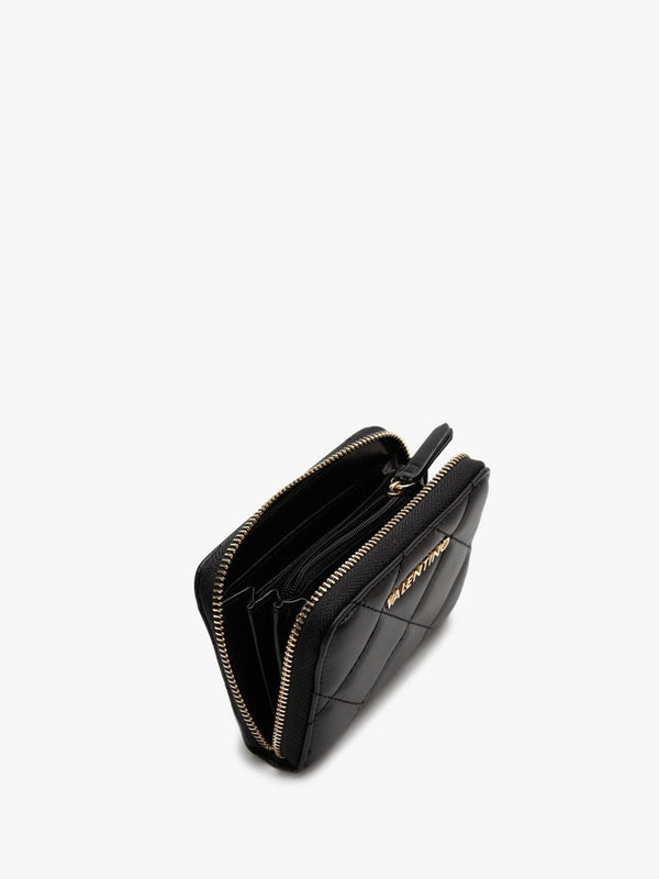 Small Ocarina Black Quilted Zip Around Wallet
