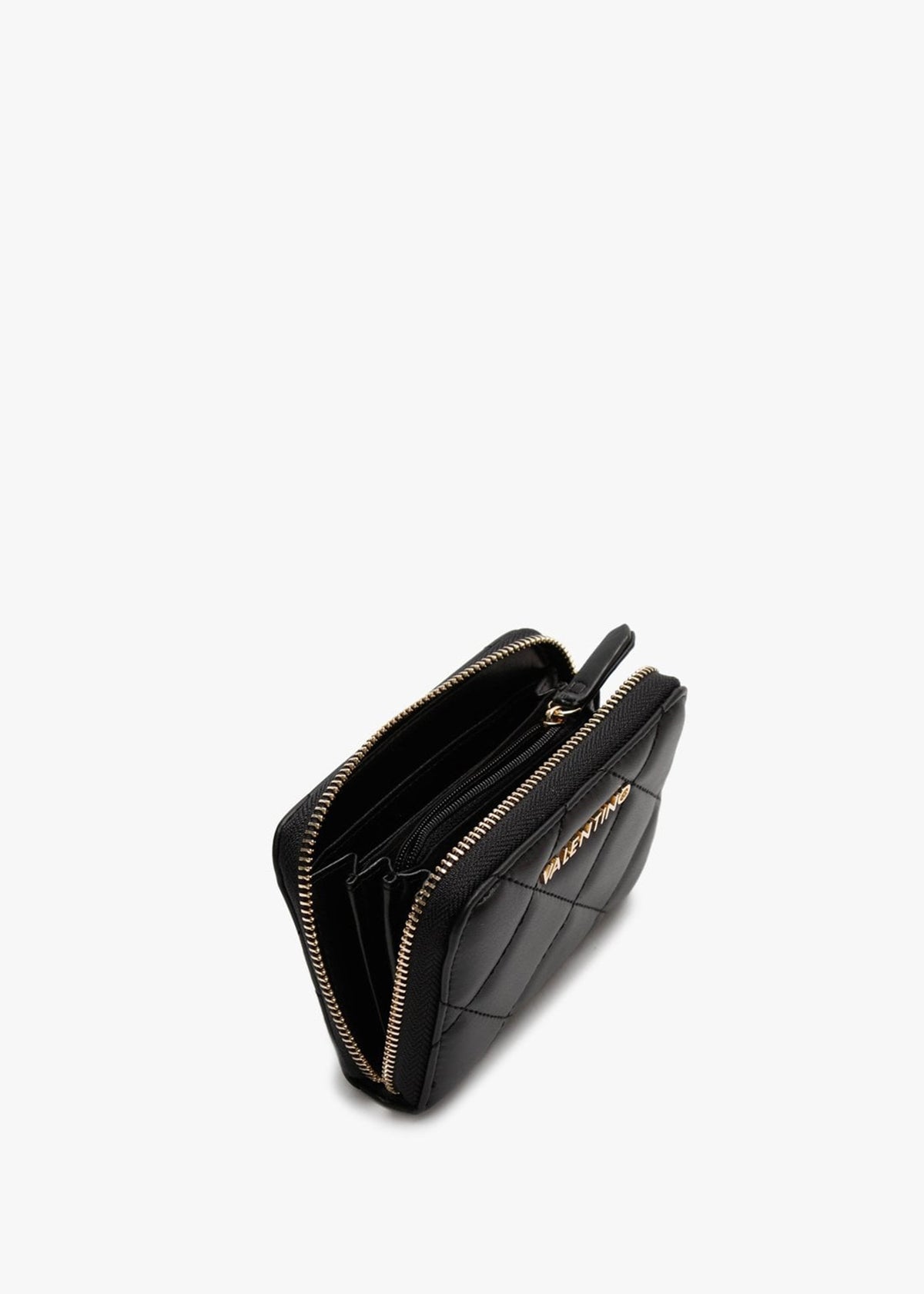Small Ocarina Black Quilted Zip Around Wallet
