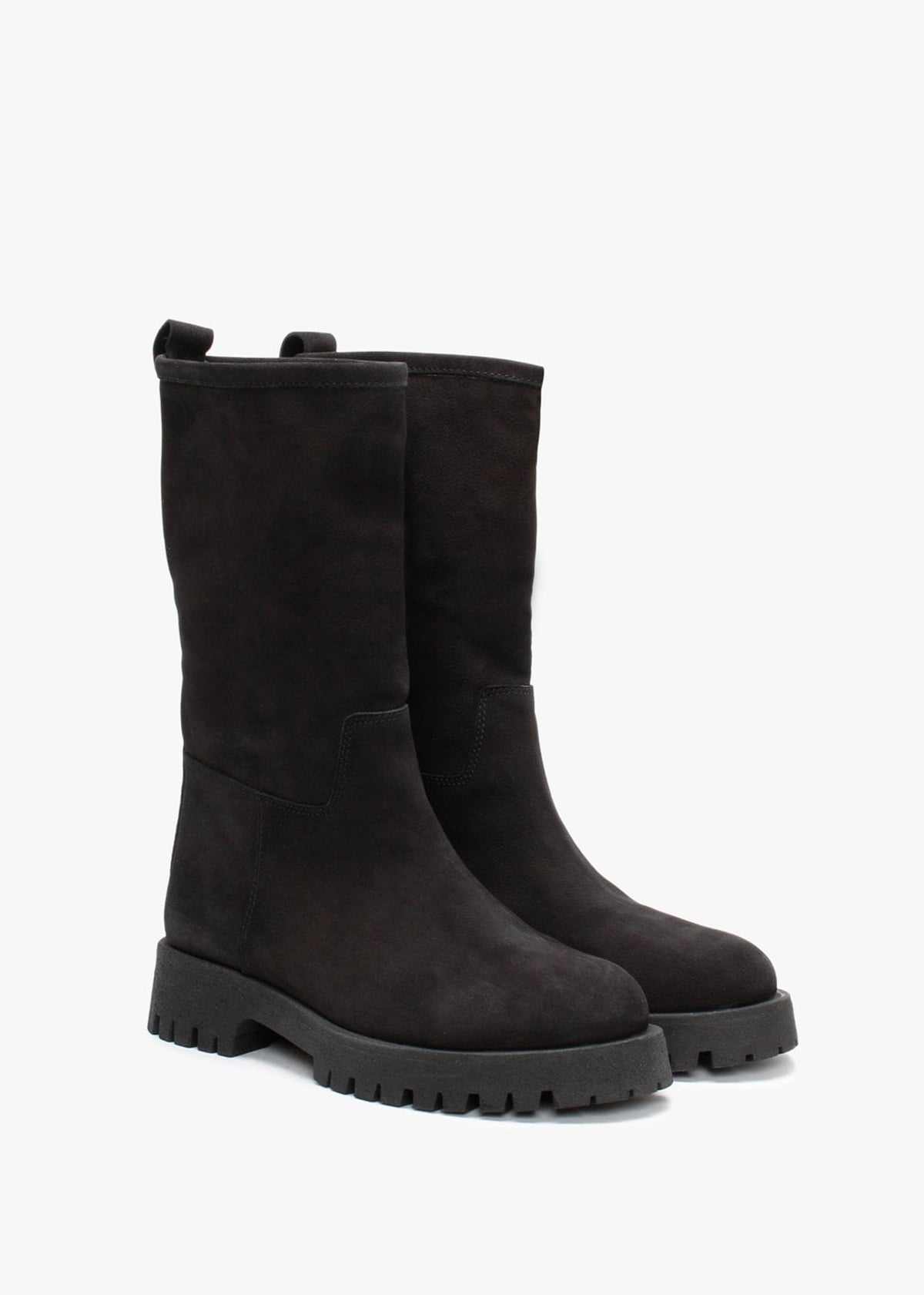 Izmae Black Tumbled Leather Rigger Boots