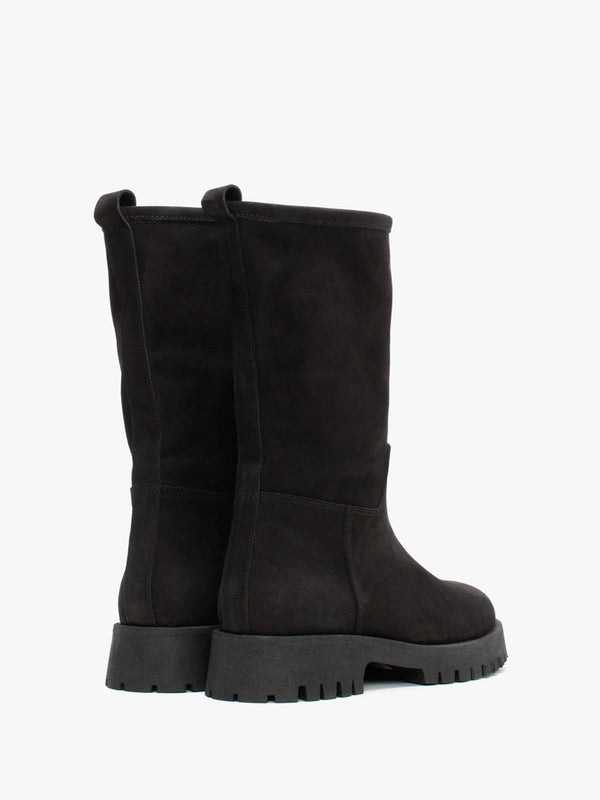 Izmae Black Tumbled Leather Rigger Boots
