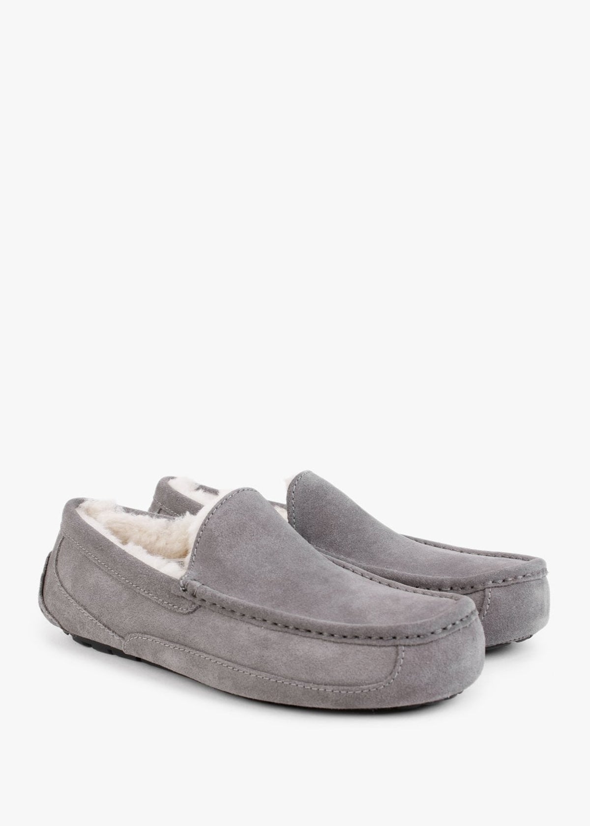 Men’s Ascot Grey Suede Shearling Slippers