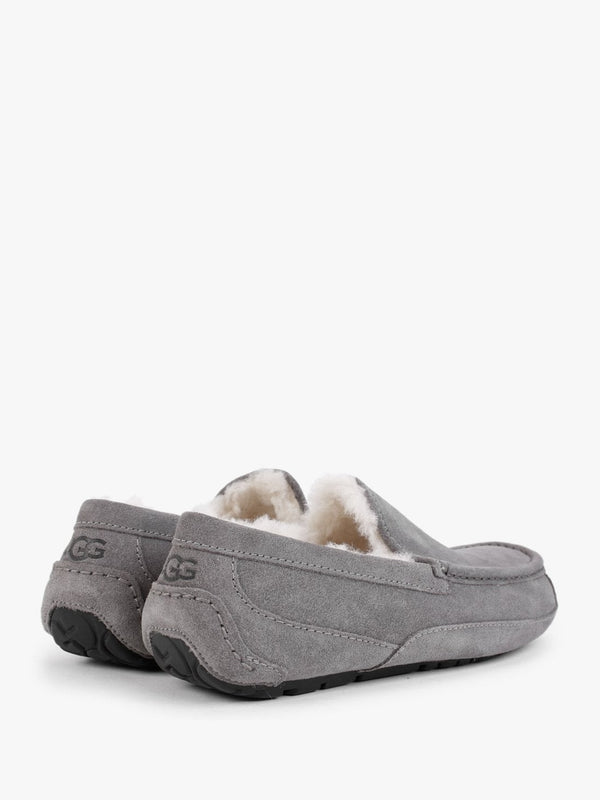 Men’s Ascot Grey Suede Shearling Slippers