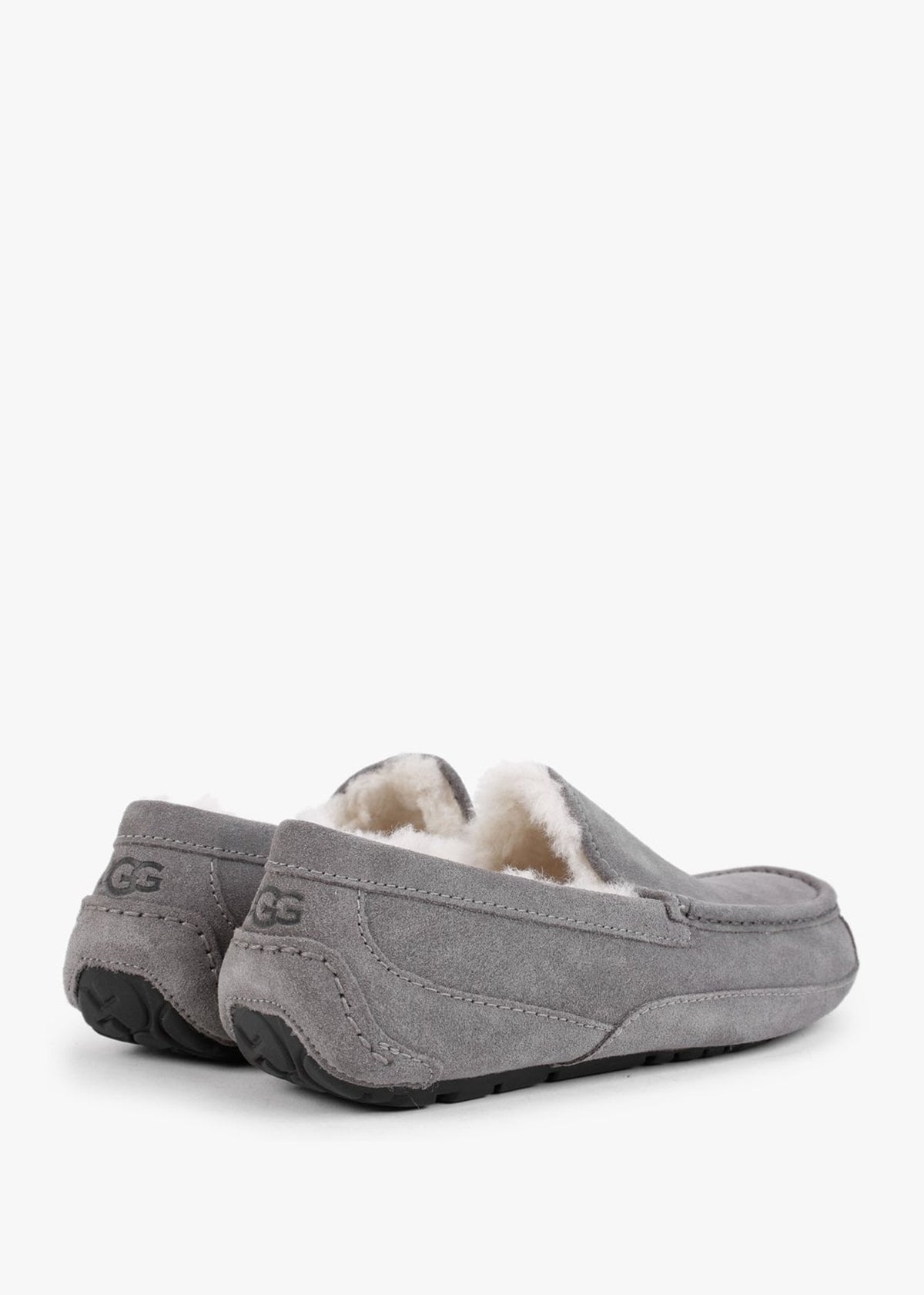 Men’s Ascot Grey Suede Shearling Slippers