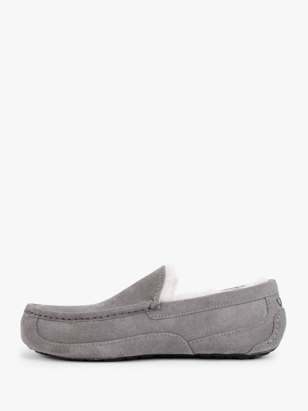 Men’s Ascot Grey Suede Shearling Slippers