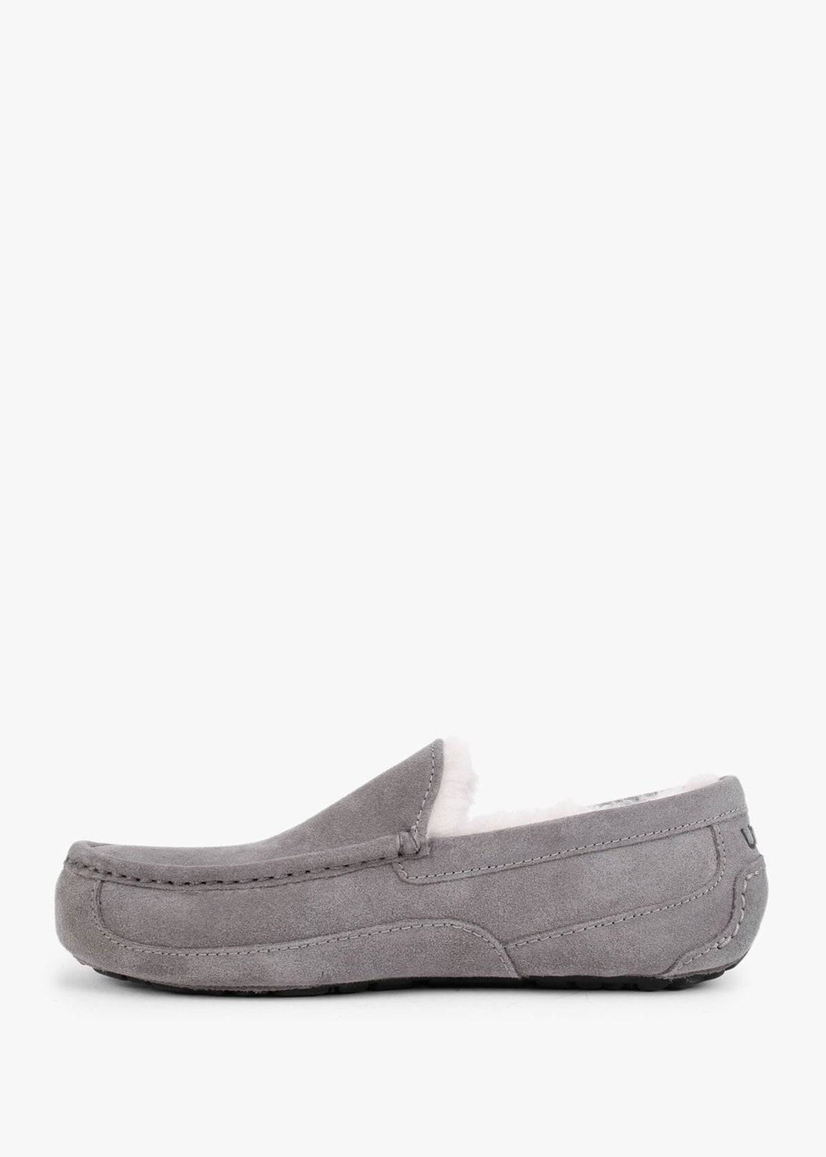 Men’s Ascot Grey Suede Shearling Slippers