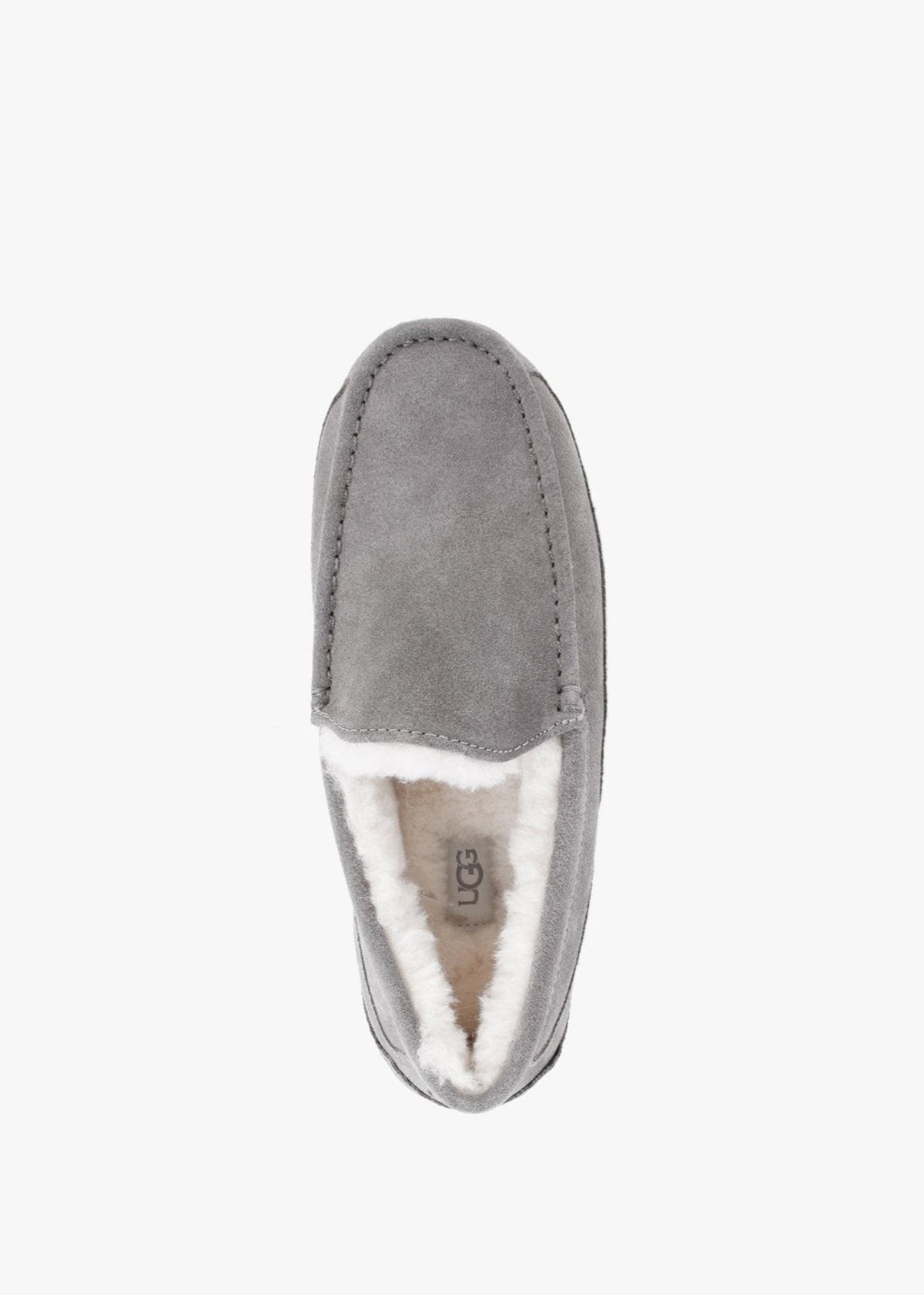 Men’s Ascot Grey Suede Shearling Slippers