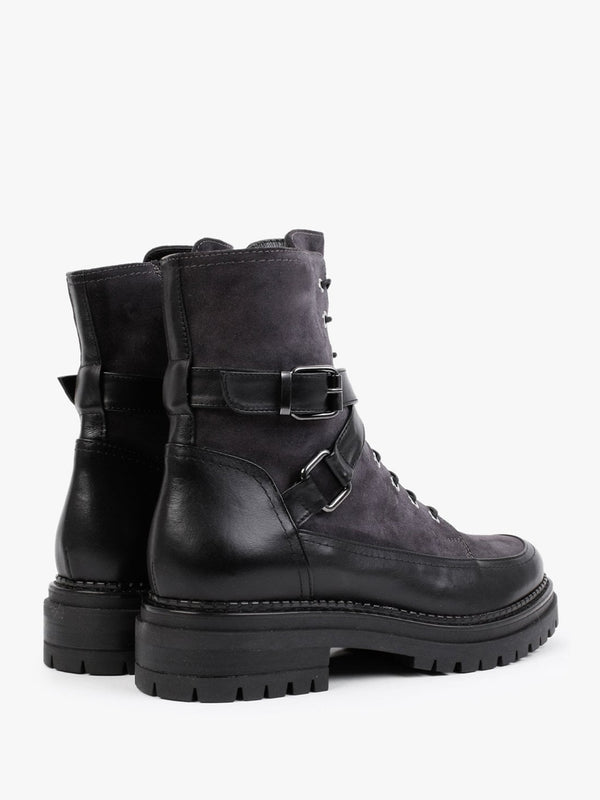 Nivello Grey Suede Biker Boots