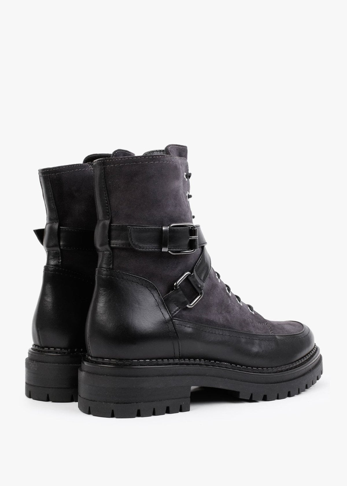 Nivello Grey Suede Biker Boots