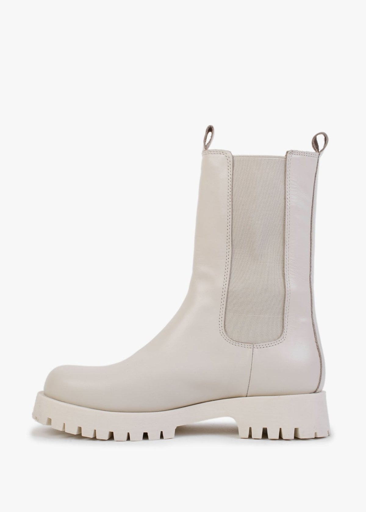 Izette Cream Smooth Leather Tall Chelsea Boots