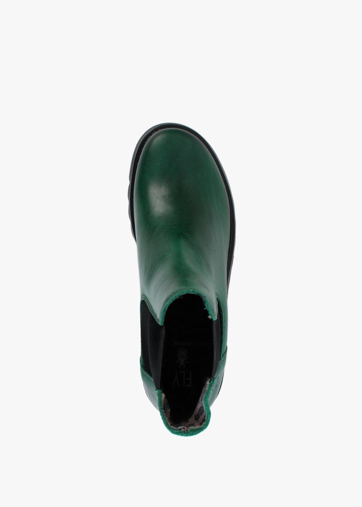 Salv Green Leather Wedge Chelsea Boots