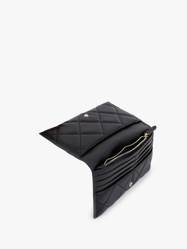 Womens Ada Black Quilted Wallet In Black