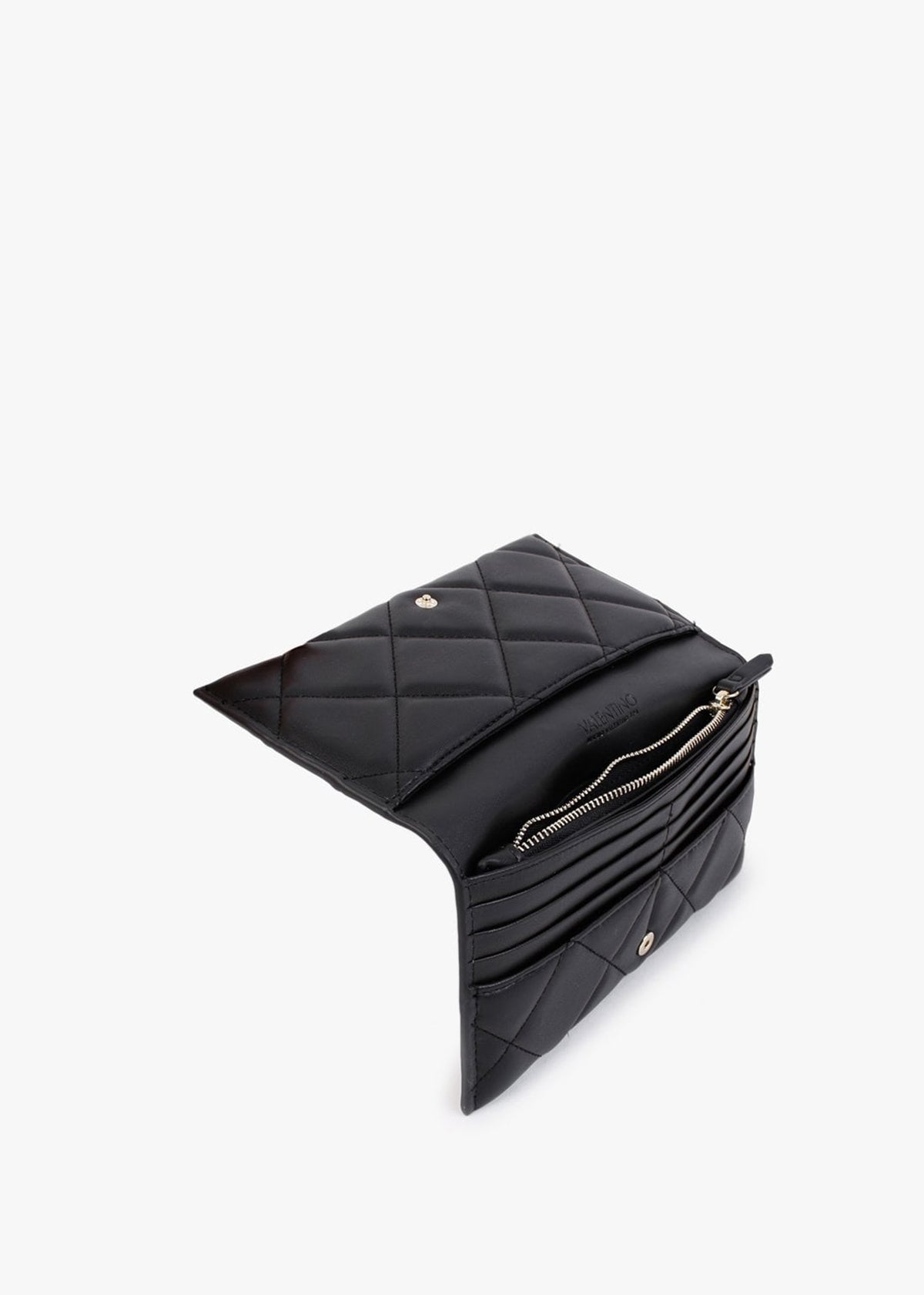 Womens Ada Black Quilted Wallet In Black