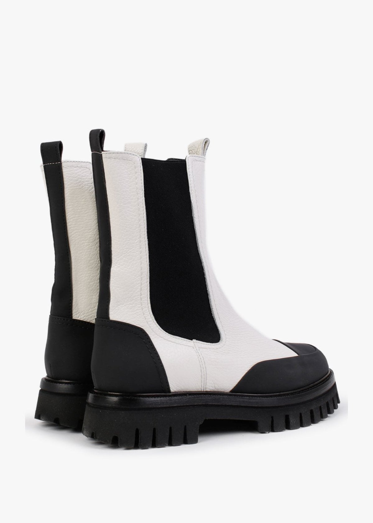 Nellie White Leather Toe Cap Chelsea Boots