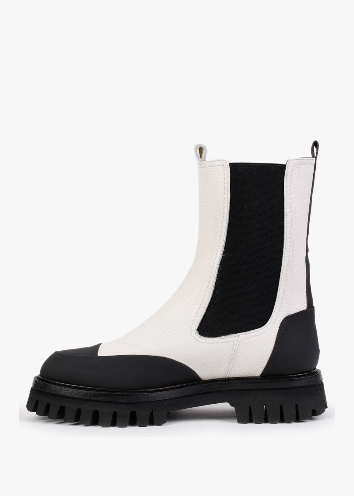 Nellie White Leather Toe Cap Chelsea Boots