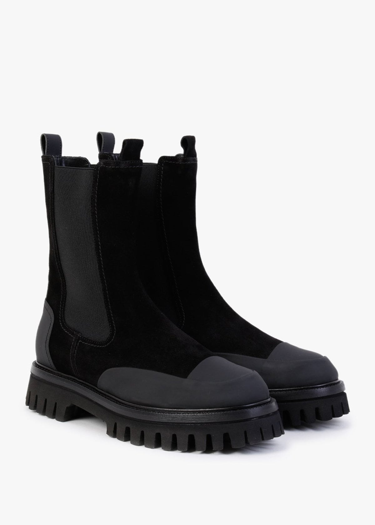 Nellie Black Suede Toe Cap Chelsea Boots