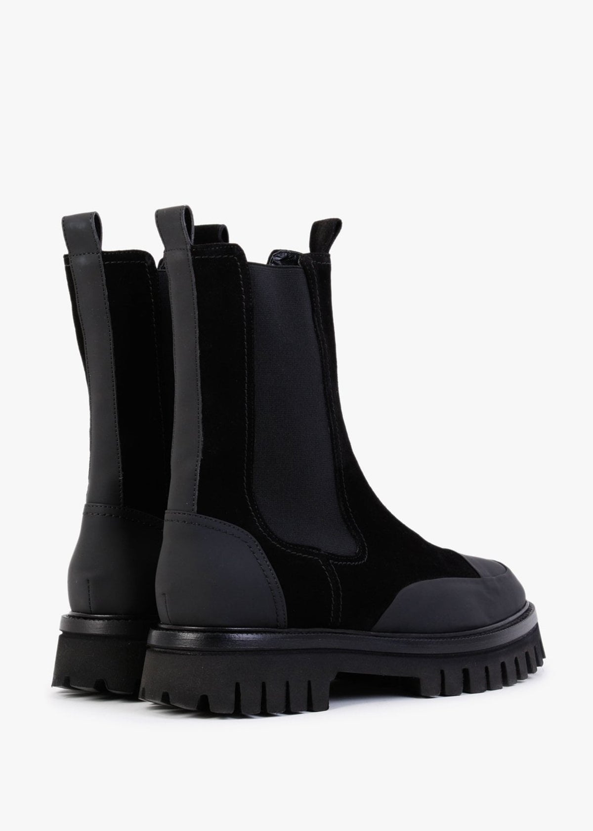 Nellie Black Suede Toe Cap Chelsea Boots