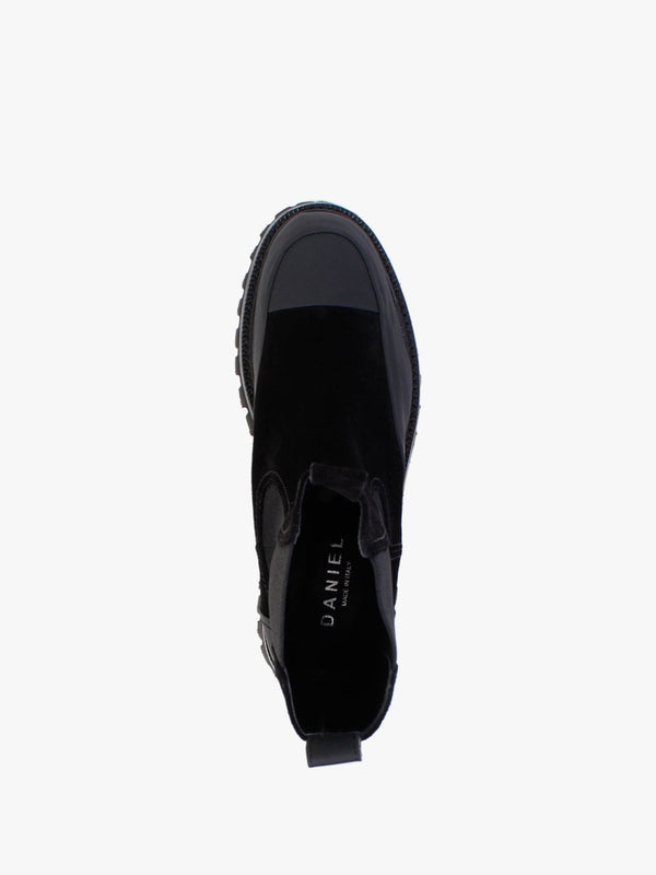 Nellie Black Suede Toe Cap Chelsea Boots