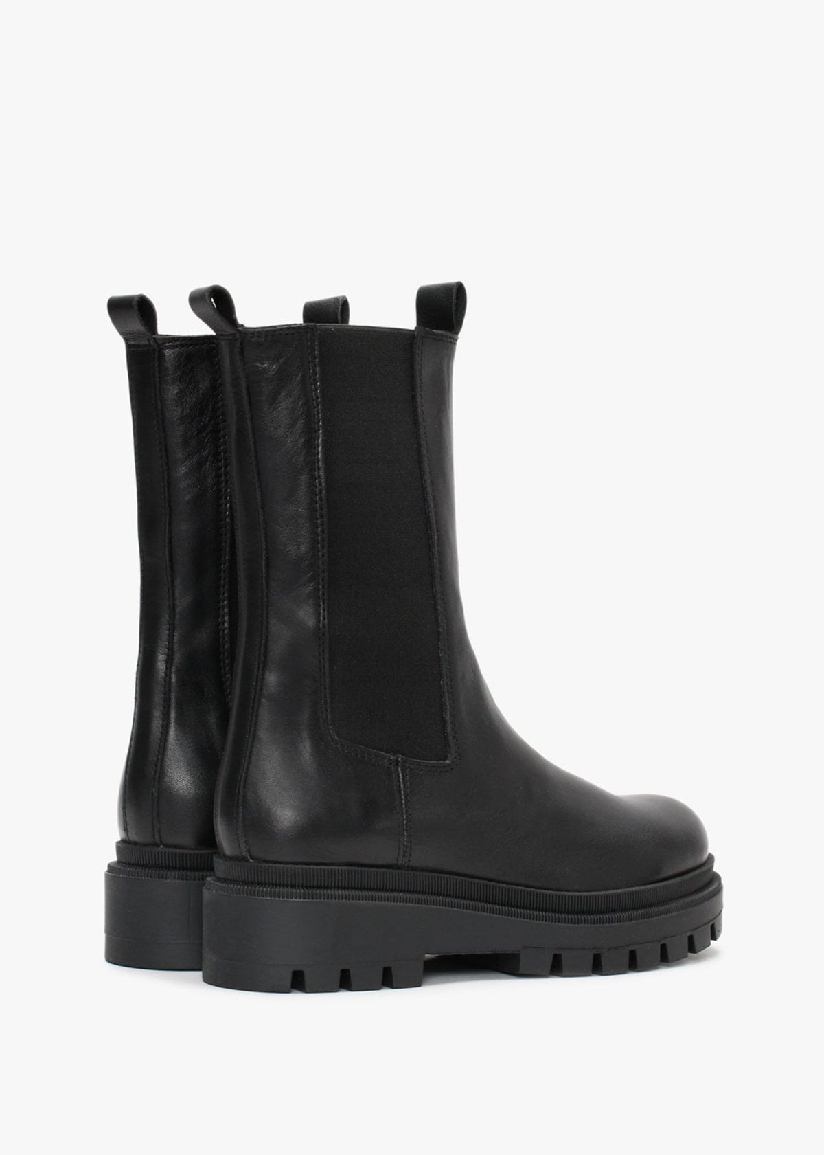Ivanka Black Leather Tall Chelsea Boots