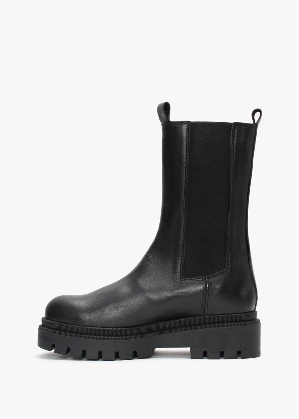 Ivanka Black Leather Tall Chelsea Boots