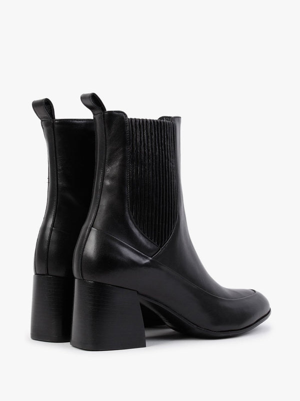 Nocky Black Leather Ankle Boots