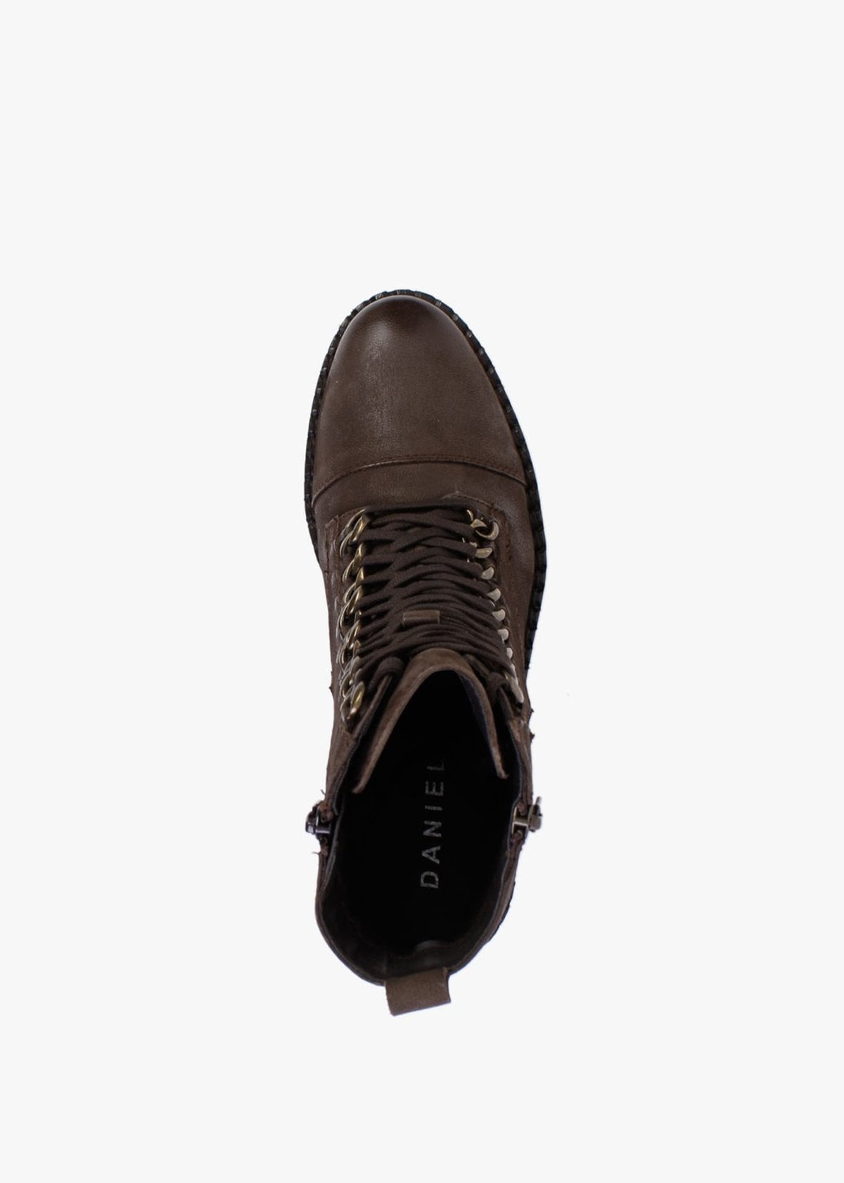 Sarya Brown Nubuck Leather Chain Detail Ankle Boots
