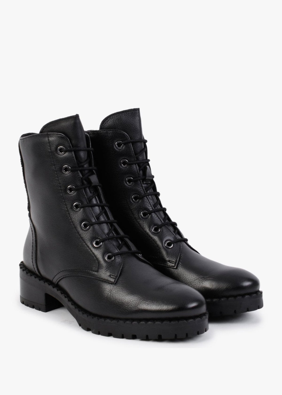 Sazzy Black Leather Embellished Ankle Boots