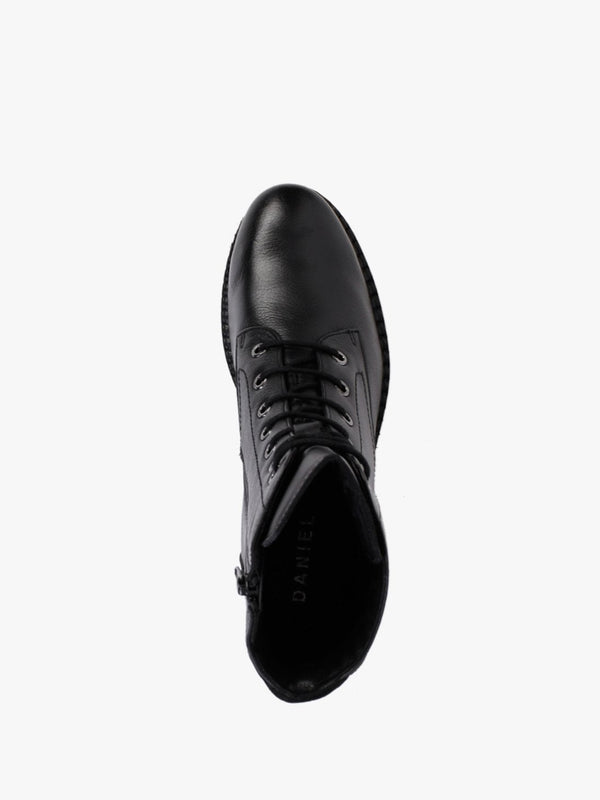 Sazzy Black Leather Embellished Ankle Boots