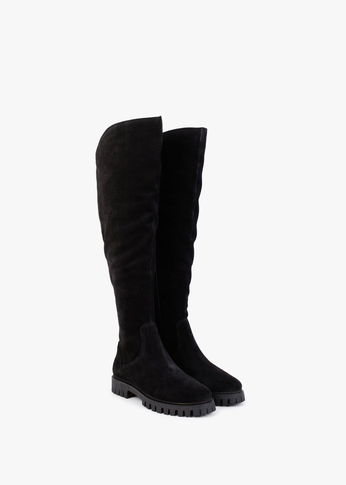 Sicty Black Suede Over The Knee Boots