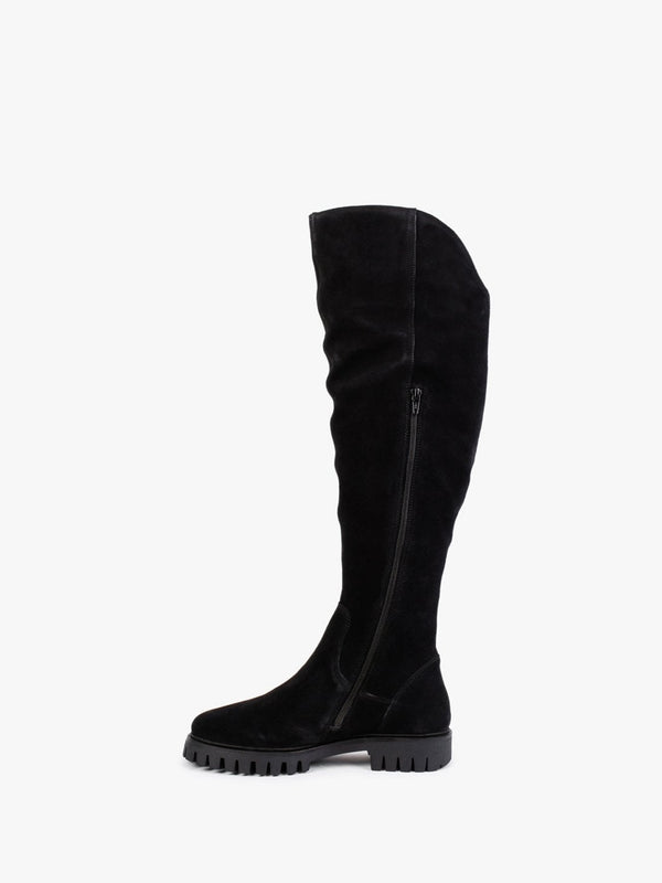 Sicty Black Suede Over The Knee Boots