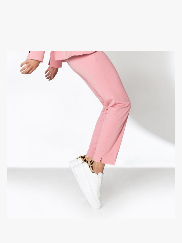Scramble Leopard Leather Flatform Trainers