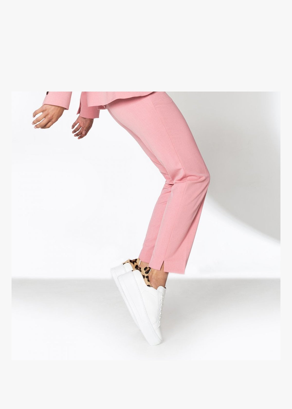 Scramble Leopard Leather Flatform Trainers