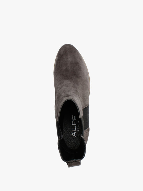 Alpaca Grey Suede Wedge Ankle Boots