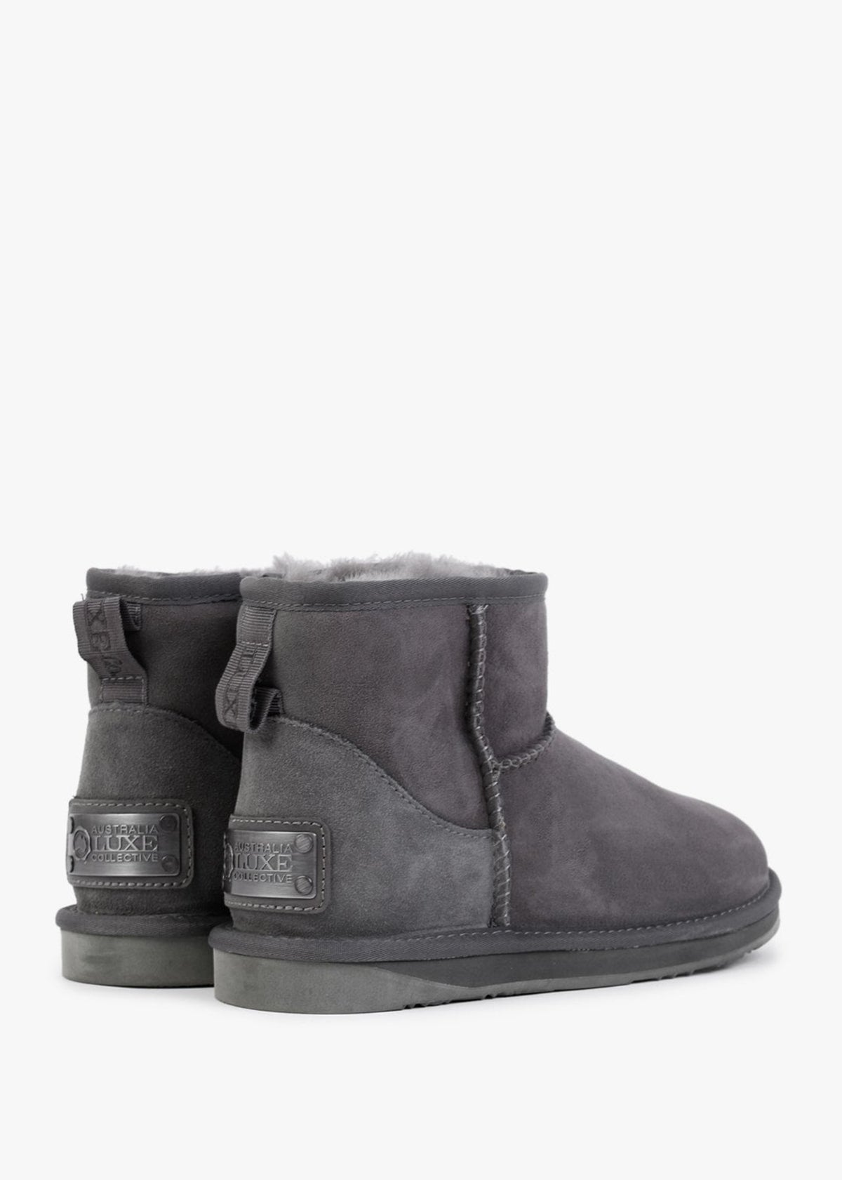 Heritage Xtra Short Gray Twinface Sheepskin Boots