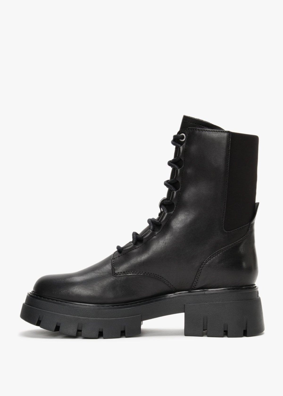 Lets Zip Black Leather Biker Boots
