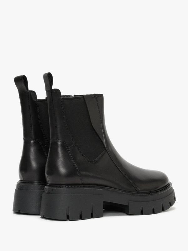 Links Black Leather Chunky Chelsea Boots