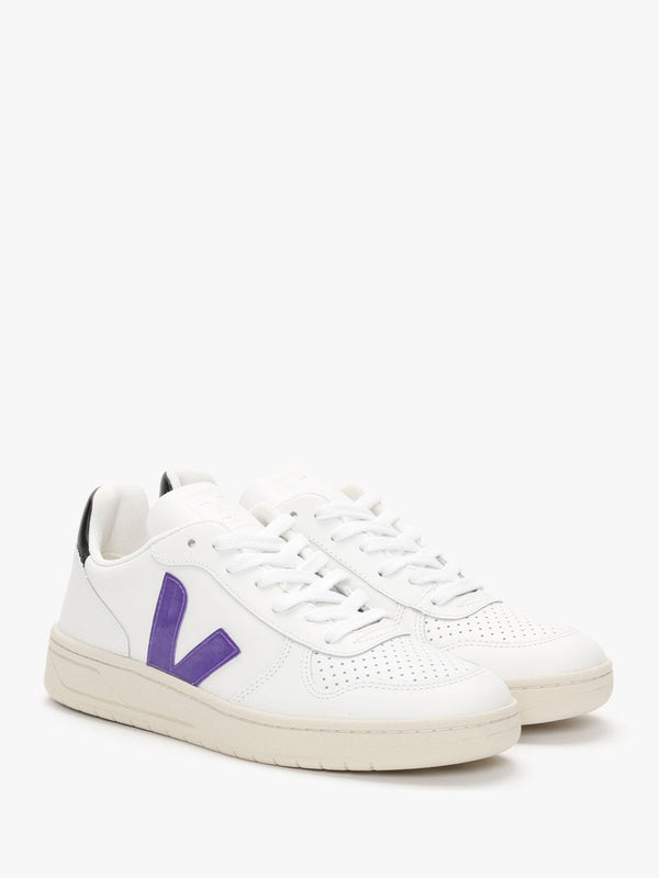 V-10 Leather Extra White Purple Black Trainers