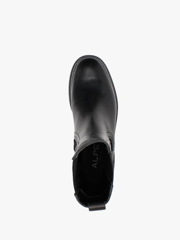 Chervil Black Leather Elongated Chelsea Boots