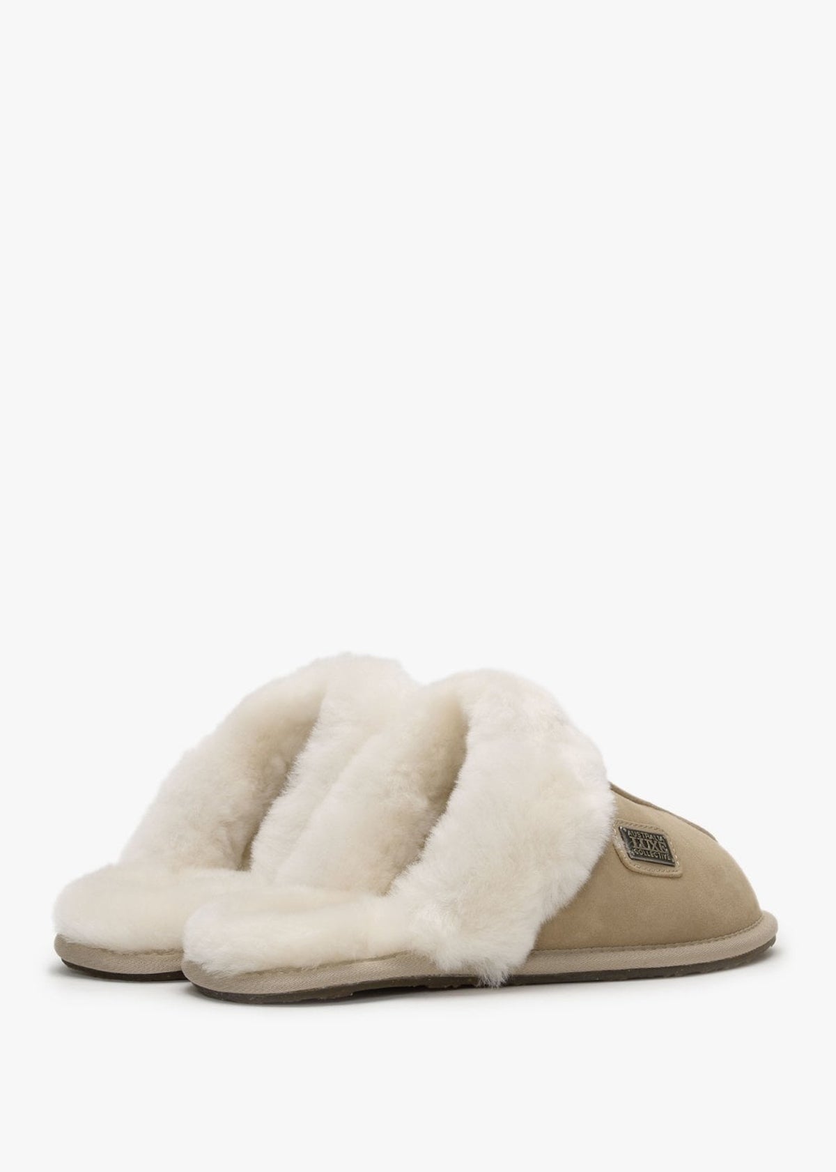 Sand Double-Face Sheepskin Closed Mule Slippers